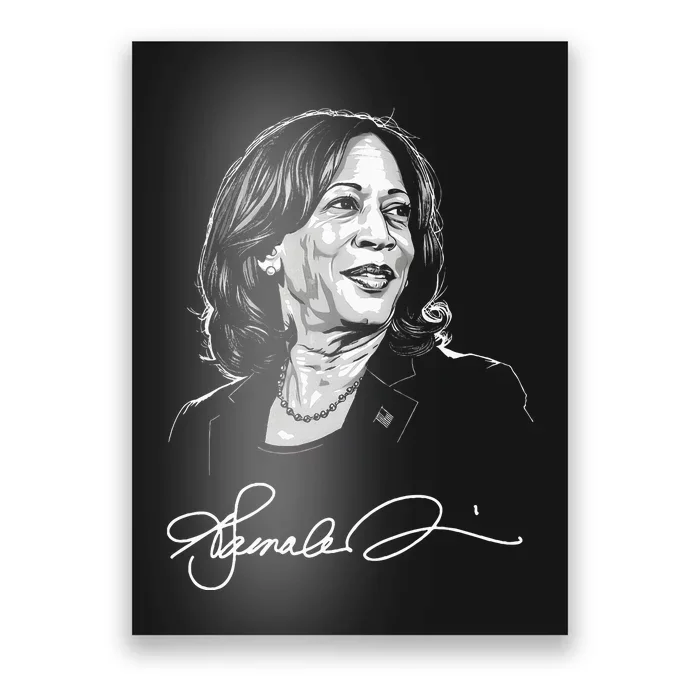 Kamala Harris For President 2024 With Signature Poster