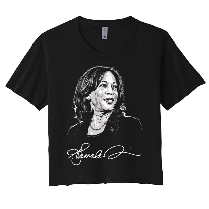 Kamala Harris For President 2024 With Signature Women's Crop Top Tee