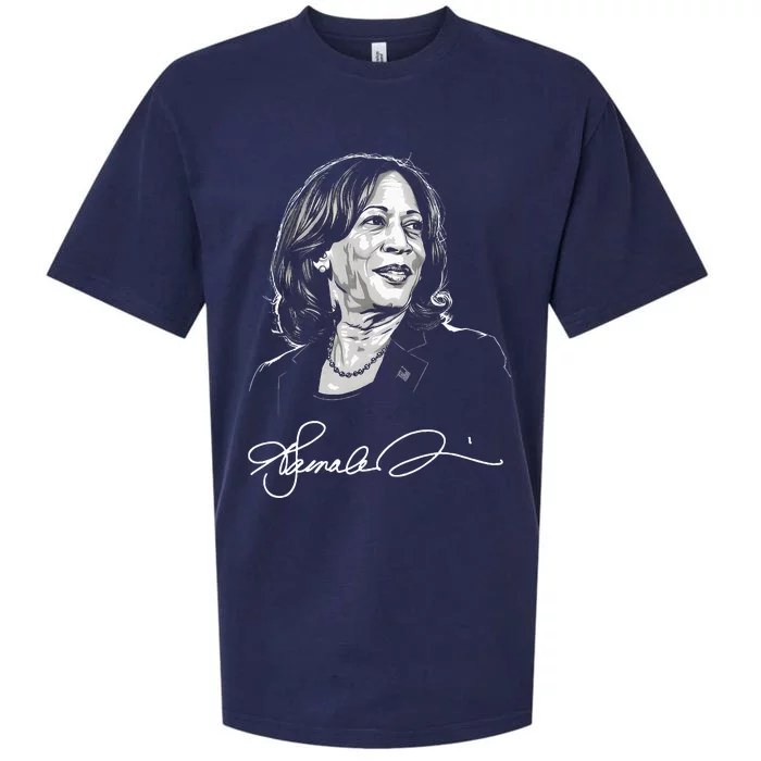 Kamala Harris For President 2024 With Signature Sueded Cloud Jersey T-Shirt