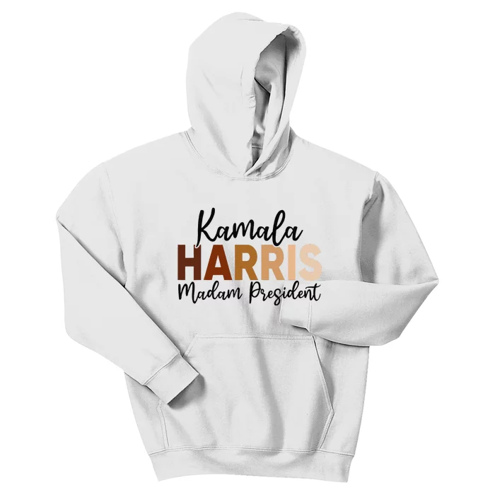 Kamala Harris For President 2024 Democrat Madam President Kids Hoodie