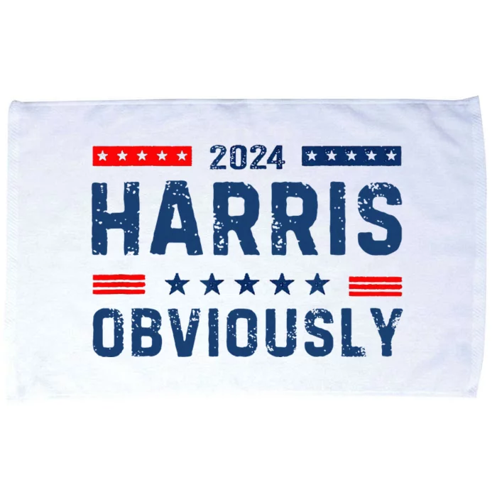 Kamala Harris For President Obviously 2024 Microfiber Hand Towel