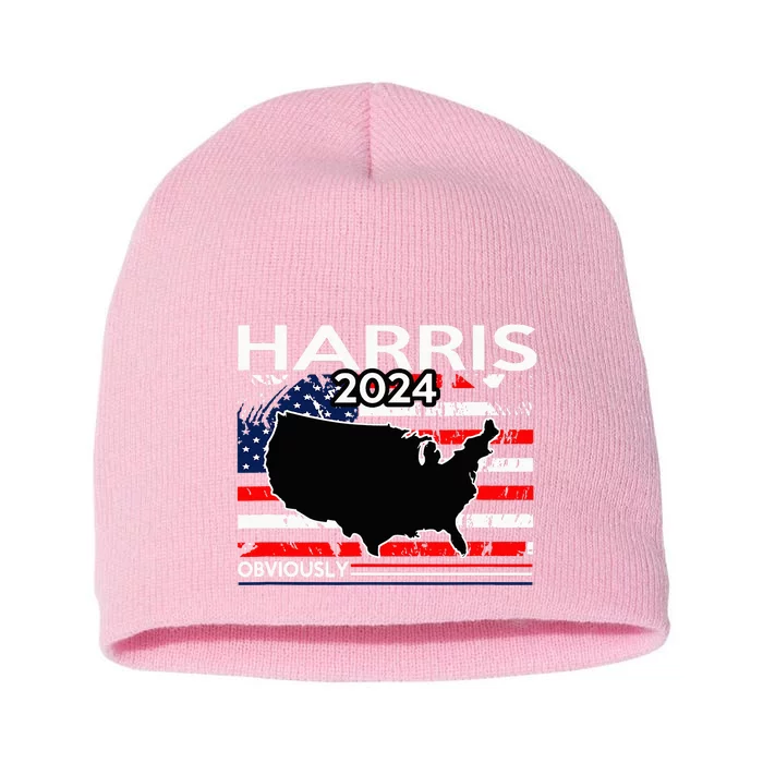 Kamala Harris For President Obviously Short Acrylic Beanie