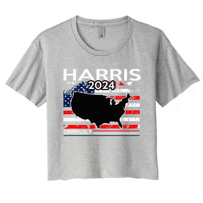 Kamala Harris For President Obviously Women's Crop Top Tee