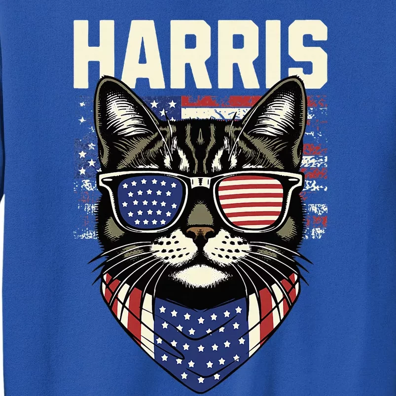 Kamala Harris For President 2024 Funny Cat Graphic Tall Sweatshirt