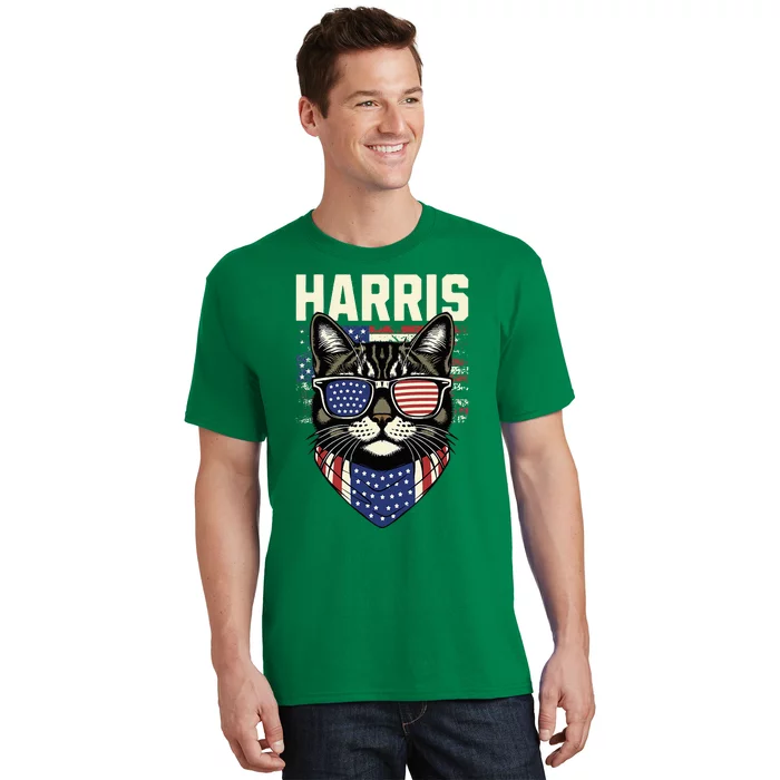 Kamala Harris For President 2024 Funny Cat Graphic T-Shirt