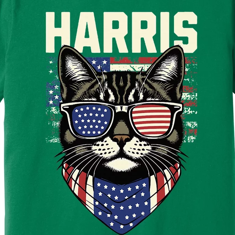 Kamala Harris For President 2024 Funny Cat Graphic Premium T-Shirt