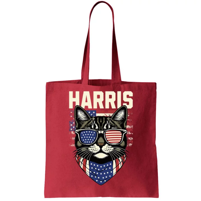 Kamala Harris For President 2024 Funny Cat Graphic Tote Bag