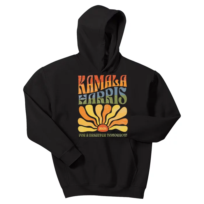 Kamala Harris For A Brighter Tomorrow 2024 Boho Aesthetic Gift Kids Hoodie