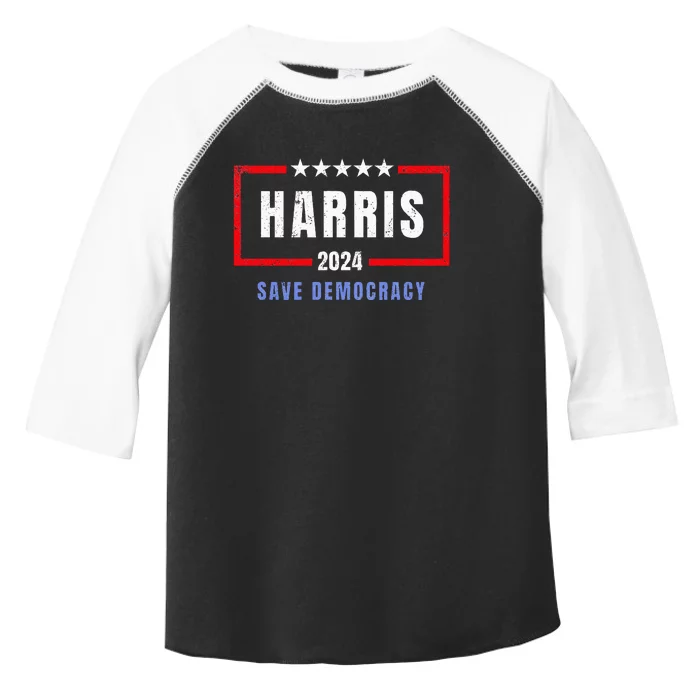 Kamala Harris For President 2024 Harris Save Democracy Toddler Fine Jersey T-Shirt