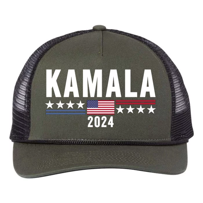 Kamala Harris For President 2024 Retro Rope Trucker Hat Cap