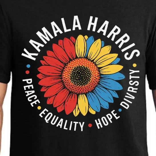 Kamala Harris Floral Peace Love Diversity Equality Pajama Set