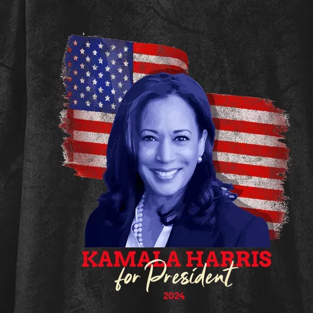 Kamala Harris For President 2024 Madam Vice President Hooded Wearable Blanket