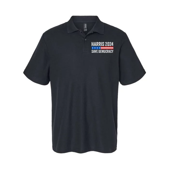 Kamala Harris For President 2024 Save Democracy Softstyle Adult Sport Polo