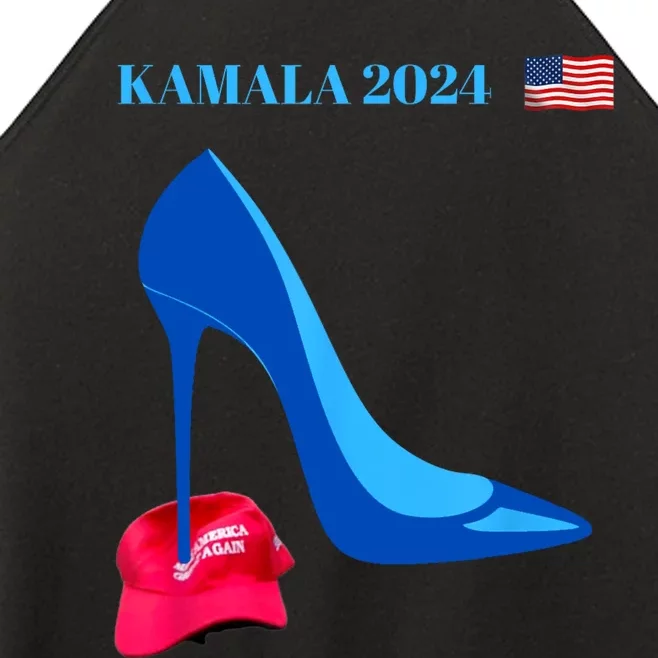 Kamala Harris For President 2024 High Heel Crushed Maga Hat Women’s Perfect Tri Rocker Tank