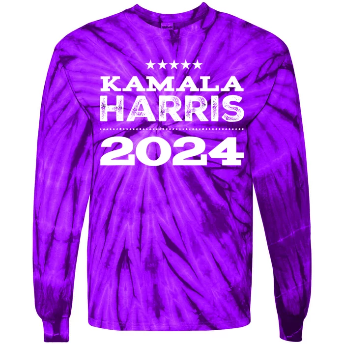 Kamala Harris For President 2024 Tie-Dye Long Sleeve Shirt