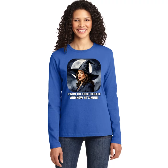 Kamala Harris Funny Debate Election 2024 Won Witch Spell Ladies Long Sleeve Shirt