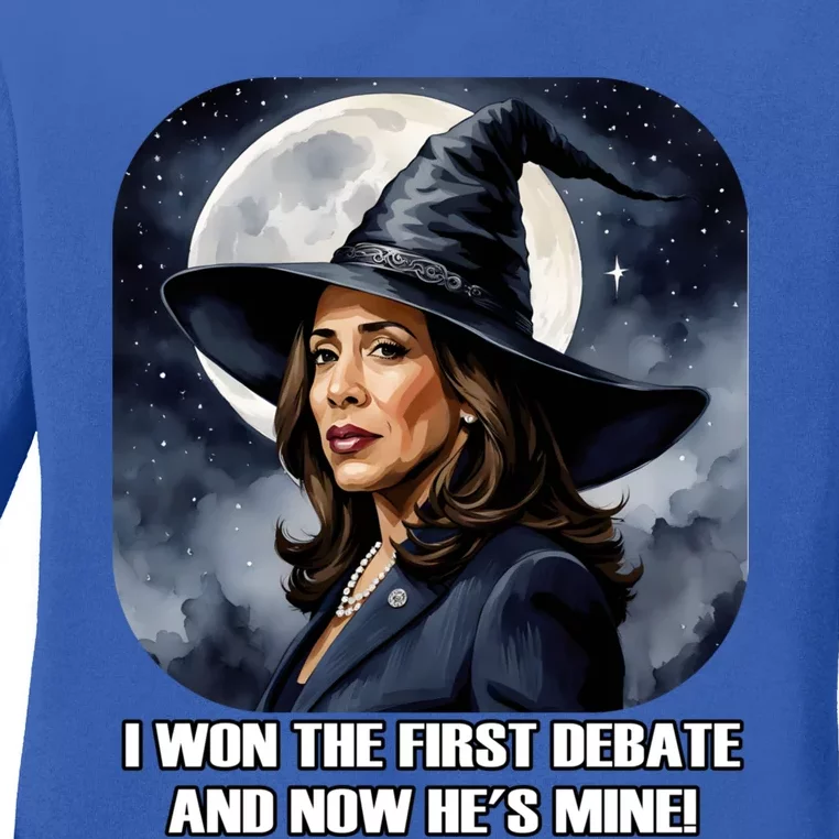 Kamala Harris Funny Debate Election 2024 Won Witch Spell Ladies Long Sleeve Shirt