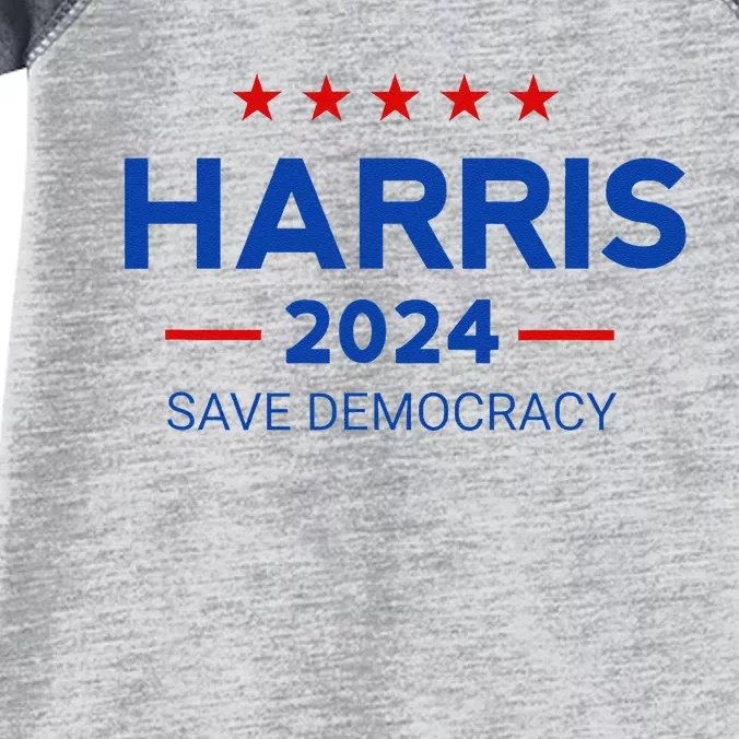 Kamala Harris For President Save Democray 2024 Gift Infant Baby Jersey Bodysuit