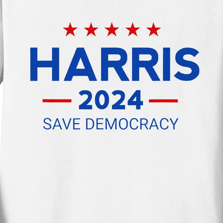 Kamala Harris For President Save Democray 2024 Gift Kids Long Sleeve Shirt