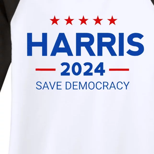 Kamala Harris For President Save Democray 2024 Gift Women's Tri-Blend 3/4-Sleeve Raglan Shirt