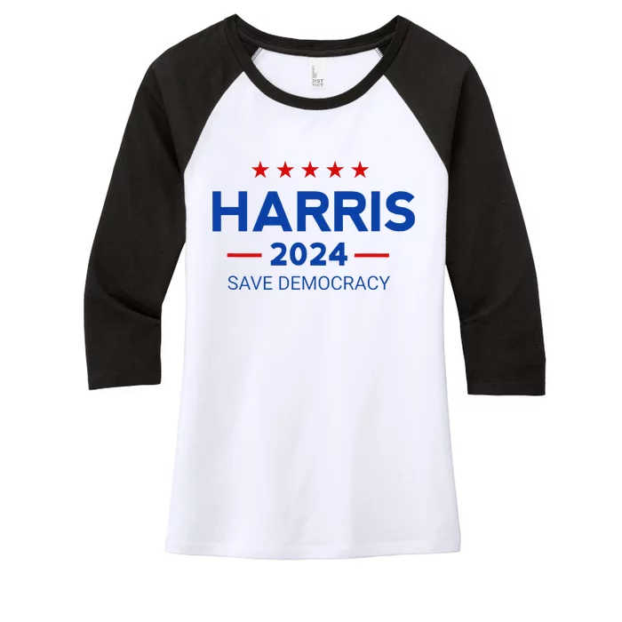 Kamala Harris For President Save Democray 2024 Gift Women's Tri-Blend 3/4-Sleeve Raglan Shirt