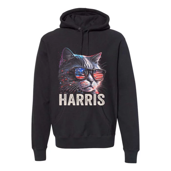 Kamala Harris For President 2024 Funny Cat Graphic Premium Hoodie