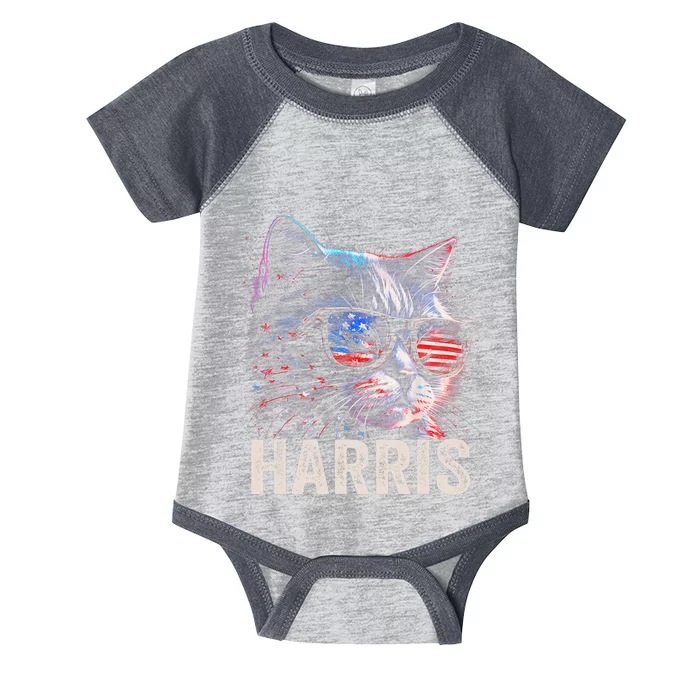 Kamala Harris For President 2024 Funny Cat Graphic Infant Baby Jersey Bodysuit