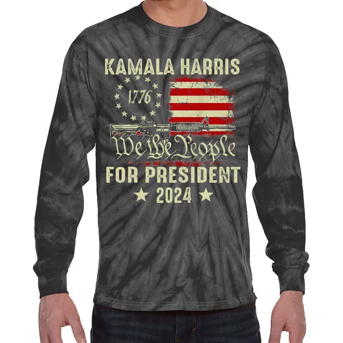 Kamala Harris For President 2024 Tie-Dye Long Sleeve Shirt