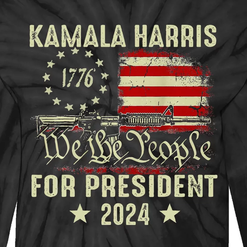 Kamala Harris For President 2024 Tie-Dye Long Sleeve Shirt