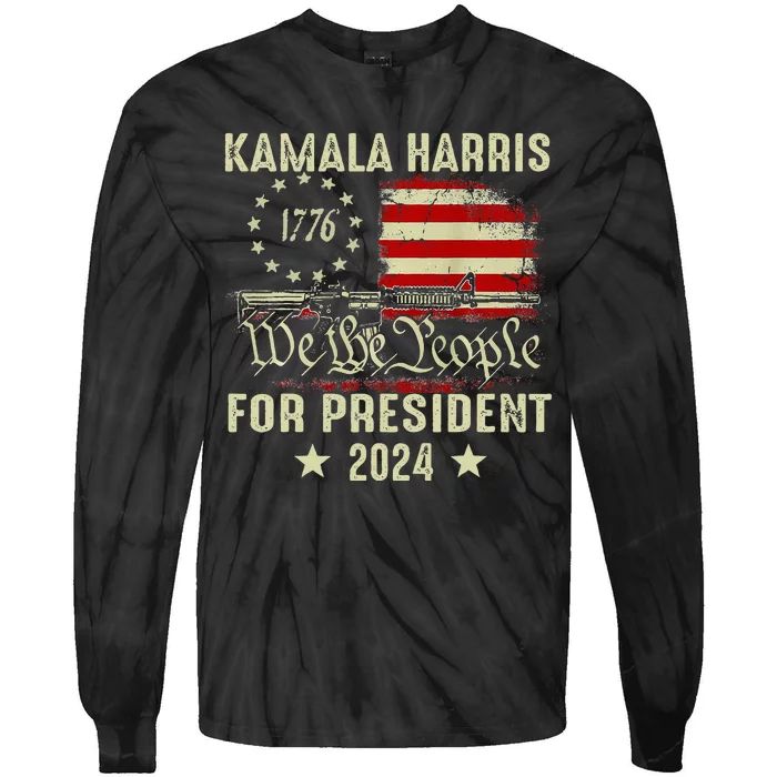 Kamala Harris For President 2024 Tie-Dye Long Sleeve Shirt