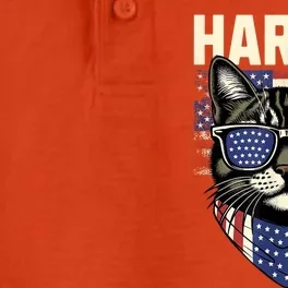 Kamala Harris For President 2024 Funny Cat Lady Graphic Dry Zone Grid Performance Polo