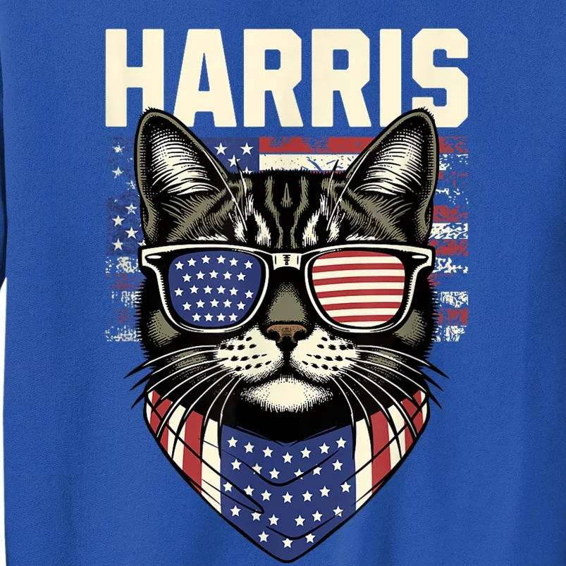 Kamala Harris For President 2024 Funny Cat Lady Graphic Tall Sweatshirt