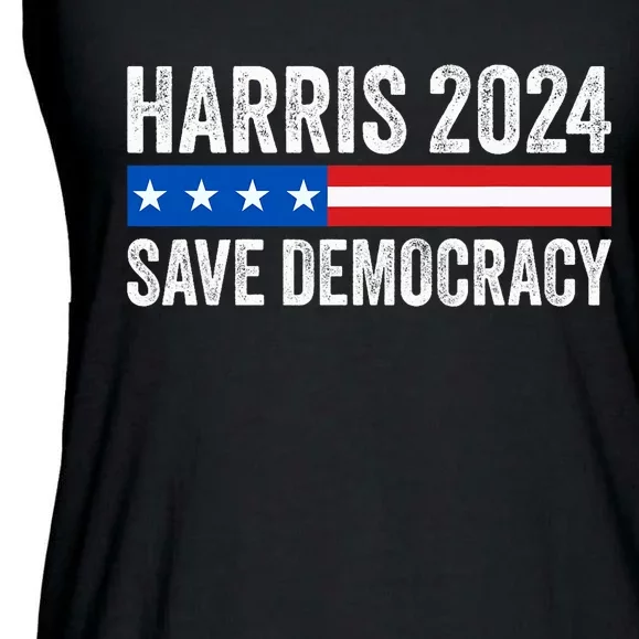 Kamala Harris For President 2024 Save Democracy Ladies Essential Flowy Tank