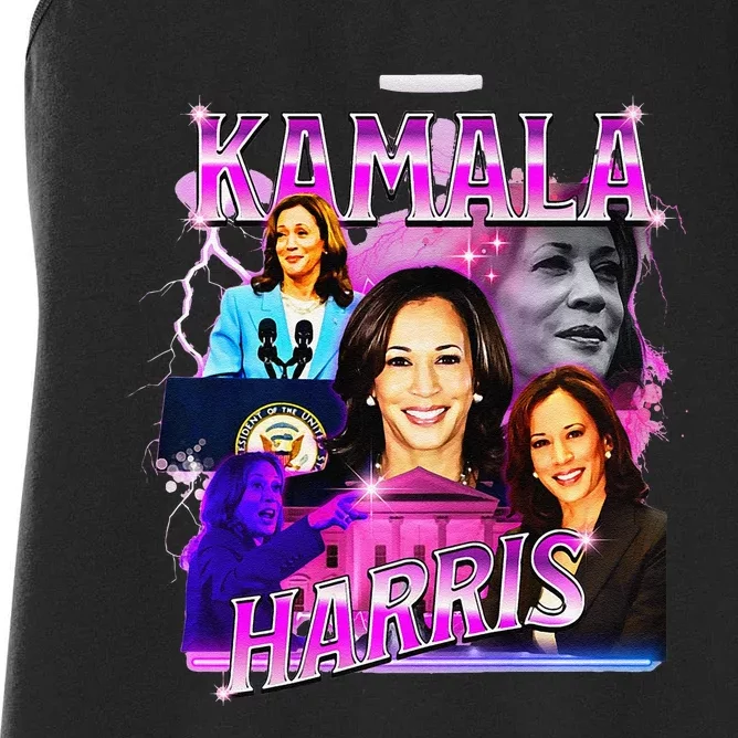 Kamala Harris For President 2024 Bootleg Rap Style Campaign Women's Racerback Tank