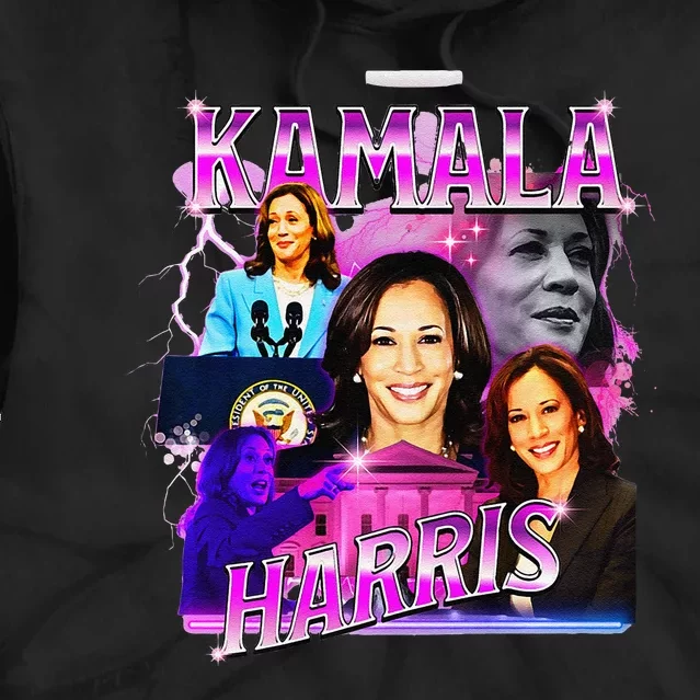 Kamala Harris For President 2024 Bootleg Rap Style Campaign Tie Dye Hoodie