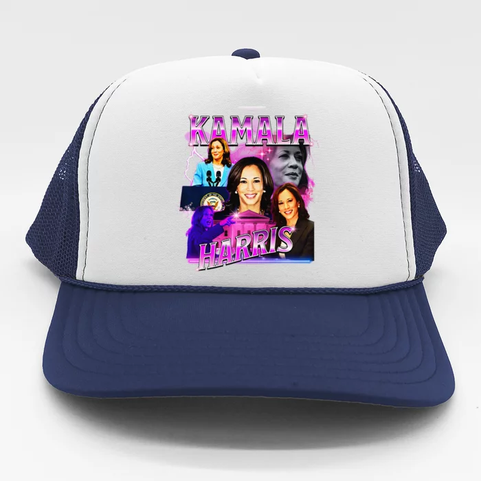 Kamala Harris For President 2024 Bootleg Rap Style Campaign Trucker Hat