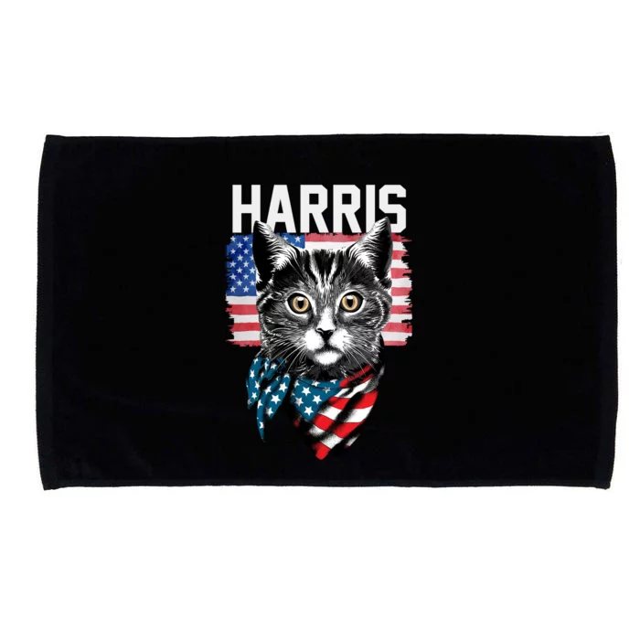 Kamala Harris For President 2024 Funny Cat Lady Microfiber Hand Towel