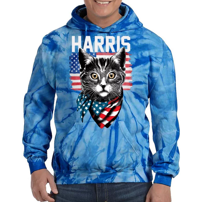 Kamala Harris For President 2024 Funny Cat Lady Tie Dye Hoodie