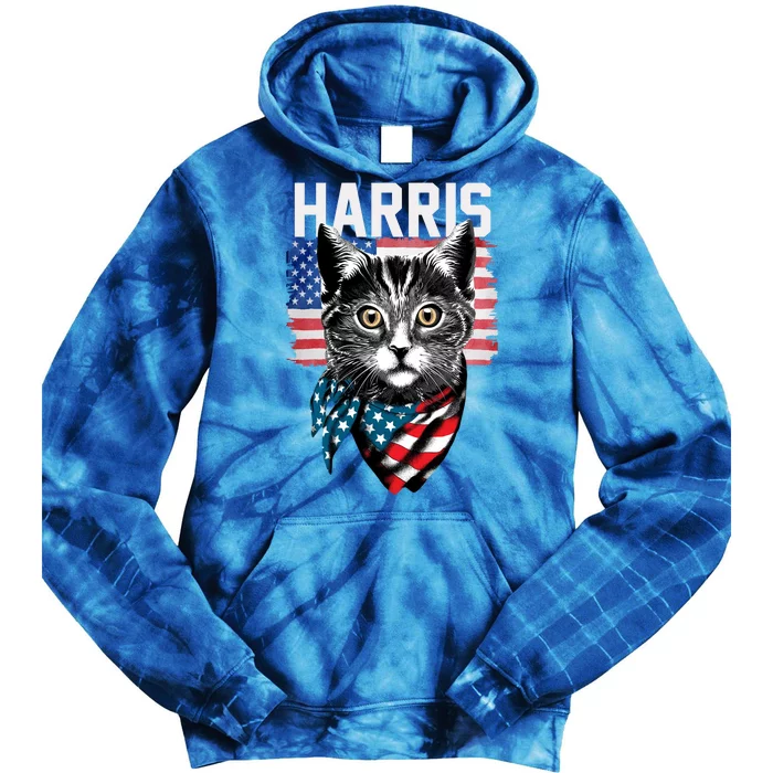 Kamala Harris For President 2024 Funny Cat Lady Tie Dye Hoodie