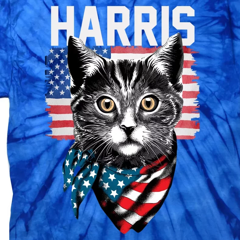 Kamala Harris For President 2024 Funny Cat Lady Tie-Dye T-Shirt