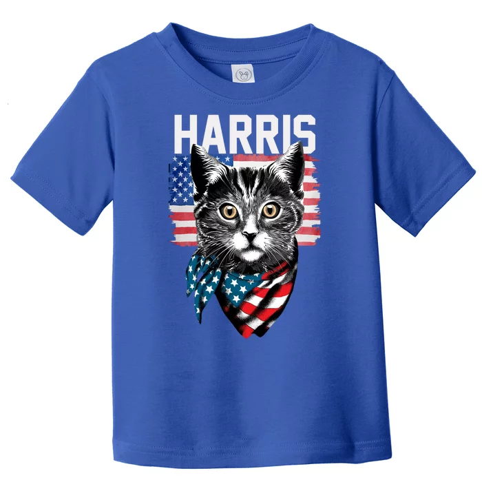 Kamala Harris For President 2024 Funny Cat Lady Toddler T-Shirt