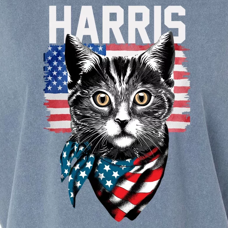 Kamala Harris For President 2024 Funny Cat Lady Garment-Dyed Women's Muscle Tee