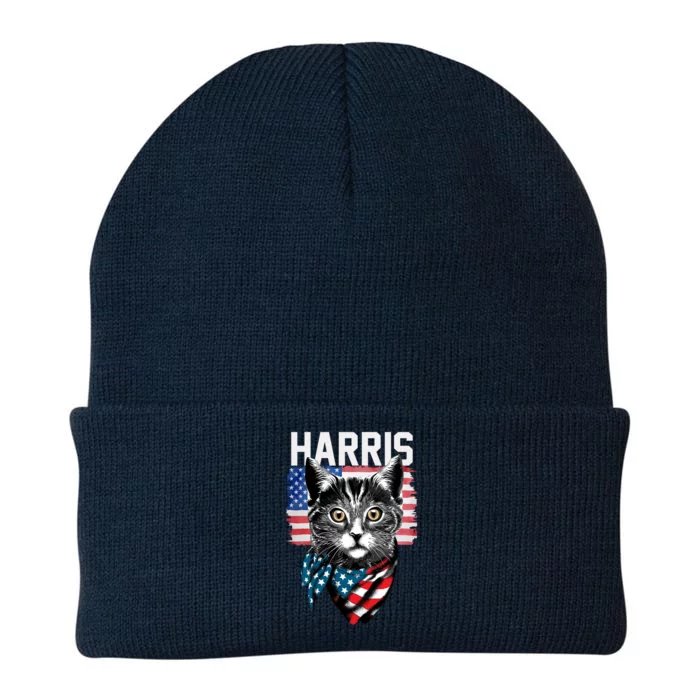 Kamala Harris For President 2024 Funny Cat Lady Knit Cap Winter Beanie