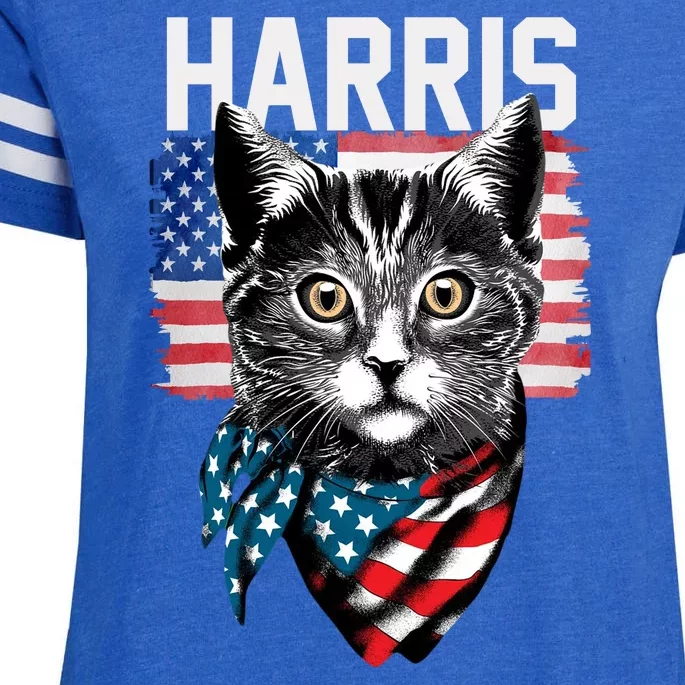 Kamala Harris For President 2024 Funny Cat Lady Enza Ladies Jersey Football T-Shirt