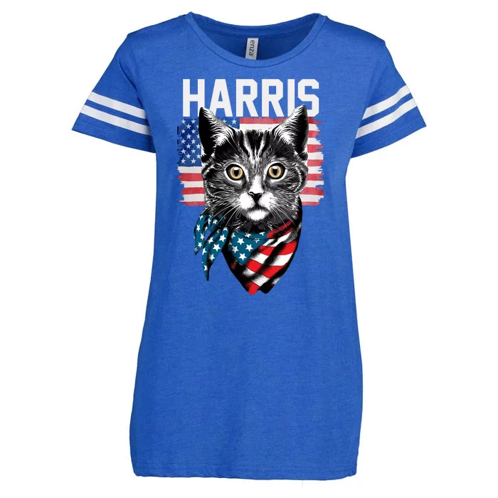 Kamala Harris For President 2024 Funny Cat Lady Enza Ladies Jersey Football T-Shirt