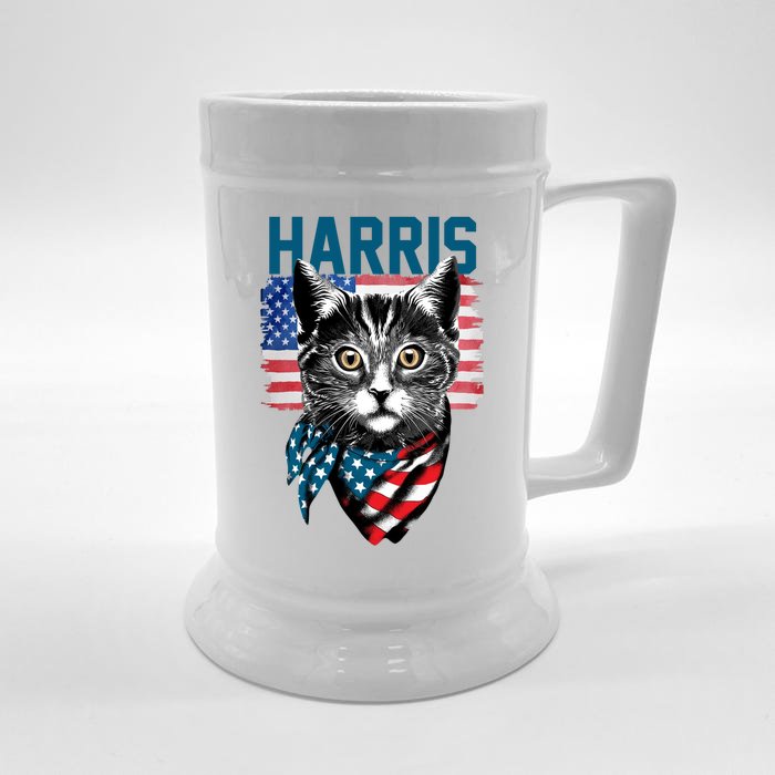 Kamala Harris For President 2024 Funny Cat Lady Front & Back Beer Stein