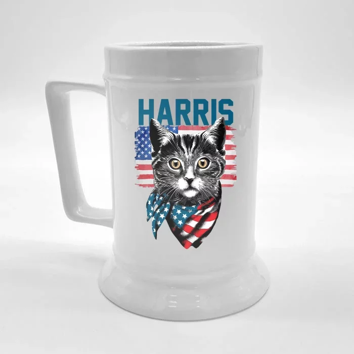 Kamala Harris For President 2024 Funny Cat Lady Front & Back Beer Stein