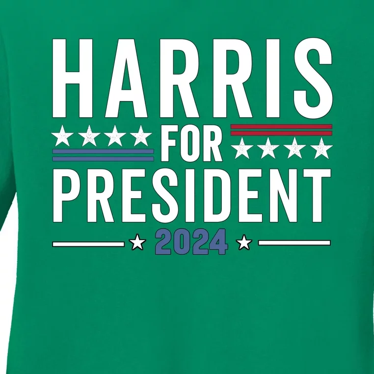 Kamala Harris For President 2024 Election Ladies Long Sleeve Shirt