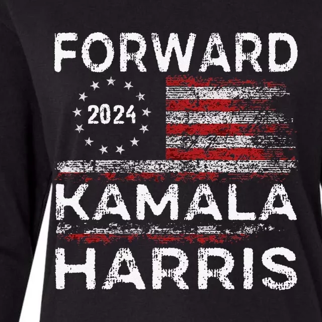 Kamala Harris Forward 2024 Presidential Election President Womens Cotton Relaxed Long Sleeve T-Shirt