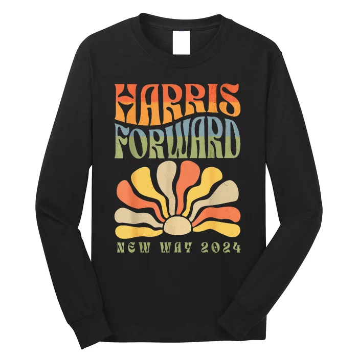 Kamala Harris Forward 2024 Presidential Election Groovy Long Sleeve Shirt